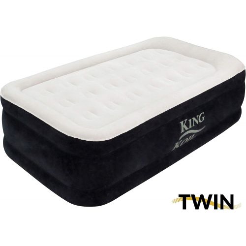  [아마존베스트]You purchased this item on August 30, 2018. King Koil Twin Air Mattress with Built-in Pump - Double High Elevated Raised Airbed for Guests with Comfortable Top ONLY Bed with 1-Year Guarantee