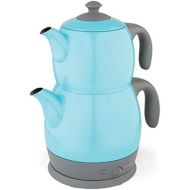 King Edelstahl Teemaschine Teemaker Wasserkocher Lea P315M 2 in 1  Tee und Wasserkocher (Hellblau)