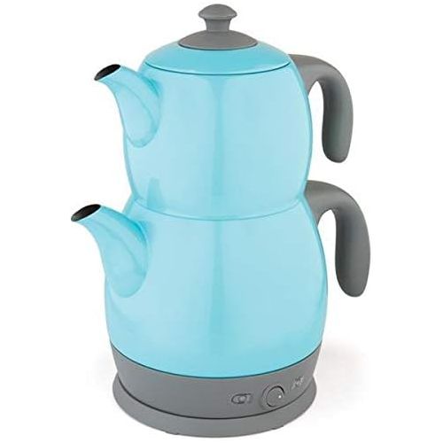  King Edelstahl Teemaschine Teemaker Wasserkocher Lea P315M 2 in 1  Tee und Wasserkocher (Hellblau)