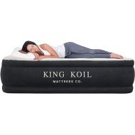 King Koil Luxury Full Size Plush Pillow Top Air Mattress with Built-in High-Speed Pump for Home, Camping & Guests-Inflatable Airbed Double High Blow Up Mattress, Durable, Waterproof - 1-Year Warranty