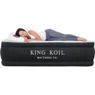 King Koil Plush Pillow Top Twin-Size Inflatable Air Mattress with Built-in High-Speed Pump for Camping, Home & Guests - Luxury Twin Airbed Blow Up Mattress Waterproof, 1-Year Warranty