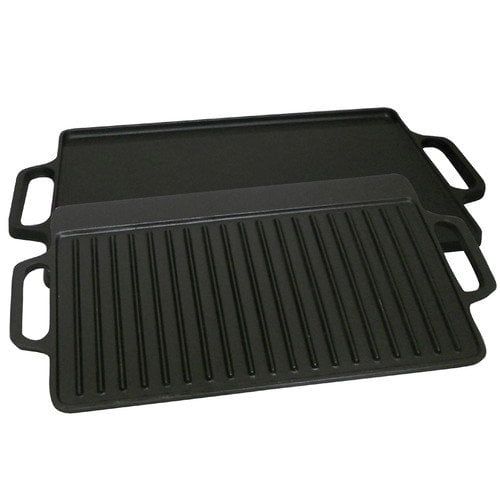  King Kooker Pre-Seasoned 15.75 Cast Iron 2-Sided Griddle