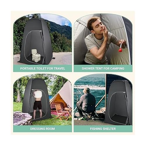  KingCamp Portable Shower Tent for Camping, Oversized Shower Privacy Tent Kit, Outdoor Changing Tent Dressing Tent for Backpacking Hiking