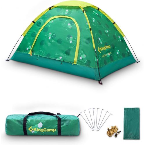  KingCamp Campingzelt Kinderzelt & Kinderschlafsack, Spielzelt fuer 2 Personen, Indoor Outdoor