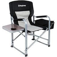 KingCamp Folding Directors Heavy-Duty Camping Chair with Side Table & Cooler Bag, Supports 350 lbs for Fishing, Barbecue, Picnic, Any Other Outdoor and Indoor Activities, one Size,