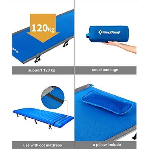  KingCamp Cots Ultralight Sleeping Cots Oversized Folding Camping Cots for Adults Extra Wide Sleeping Cots for Adults Portable Cot for Outdoors Travel Backpack Cot Foldable Camping