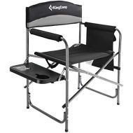 KingCamp Heavy Duty Camping Chair with Side Table, Portable Folding Directors Chair for Backyard Beach Picnic Lawn