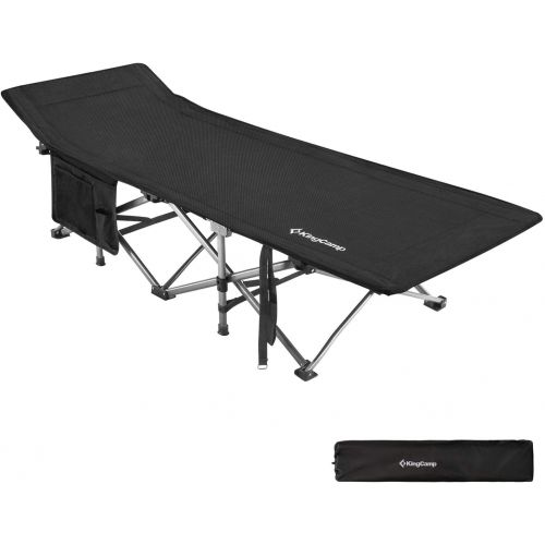  KingCamp Camping Cot Oversized for Adults 30 Wide 440 lbs Capacity, XXL Heavy Duty Folding Sleeping Bed Aluminum Frame with 1200D Jacquard Oxford Fabric for Indoor & Outdoor