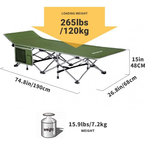  KingCamp Strong Stable Folding Camping Bed Cot with Carry Bag