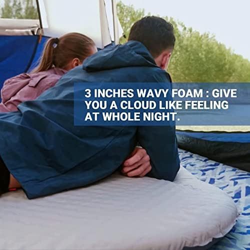  KingCamp Deluxe Series Thick Self Inflating Camping Sleeping Pad Foam Mat Mattress, Single and Double 4 Size