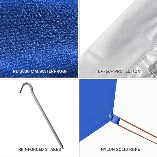  KingCamp Camping Tarp UPF50+ Lightweight Tent Tarp Hammock Shade for Camping Trips, Fishing, or Picnics Portable Waterproof