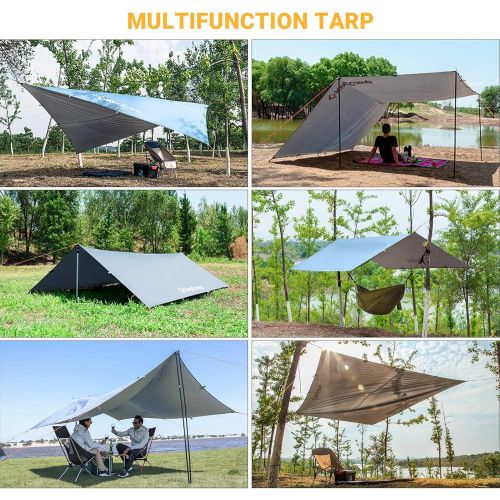  KingCamp Camping Tarp UPF50+ Lightweight Tent Tarp Hammock Shade for Camping Trips, Fishing, or Picnics Portable Waterproof