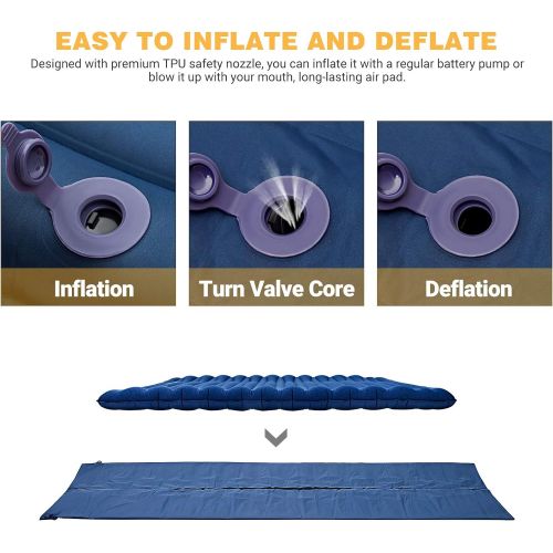  KingCamp Double Camping Mattress Lager Szie Anti Rollover Camping Air Mattress with Excellent Back Support 3.9 Thick Comfortable Ultralight for Travel Backpacking Camping Hiking