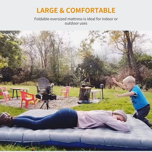  KingCamp Sleeping Pad for Camping, Lightweight Compact Inflatable Extra Thick Air Mattress for 2 Person Double Size/Single Person, Comfortable Twin & Queen Size Mat for Outdoors, H