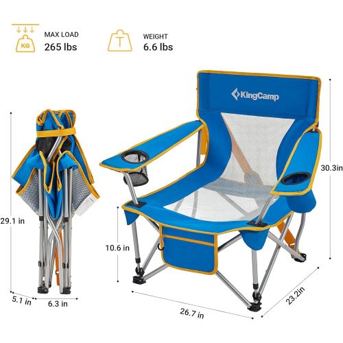  KingCamp Low Sling Beach Chairs Portable Light Weight Camping Camp Chairs with Cup Holder & Front Pocket for Outdoor