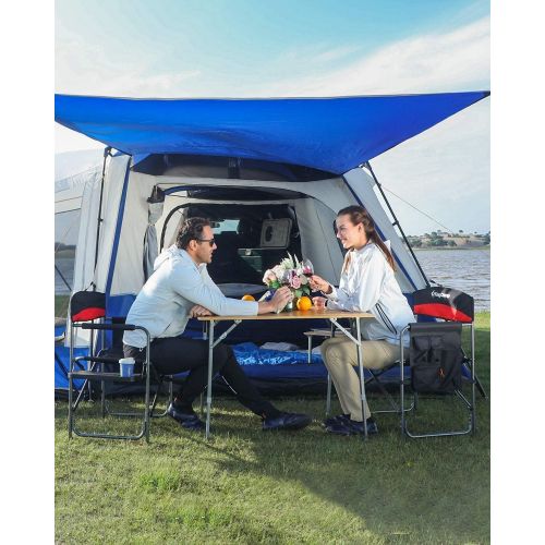  KingCamp Heavy Duty Camping Folding Director Chair and Folding Mesh Chair with Side Table and Handle