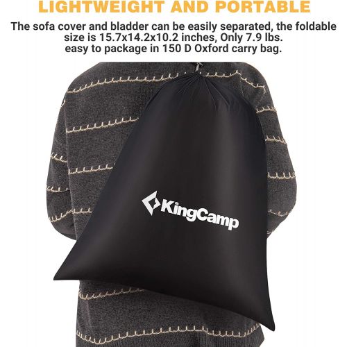  KingCamp Inflatable Chairs for Adults Support Up to 660 lbs Waterproof Compact and Portable Inflatable Couch Blow Up Chair for Garden Outdoor Travel Camping Picnic Indoor Furniture