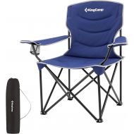 KingCamp Folding Camping Chairs Oversized Portable Padded Chair with Cup Holder and Carry Bag for Beach Outdoor Fishing Picnic Sports