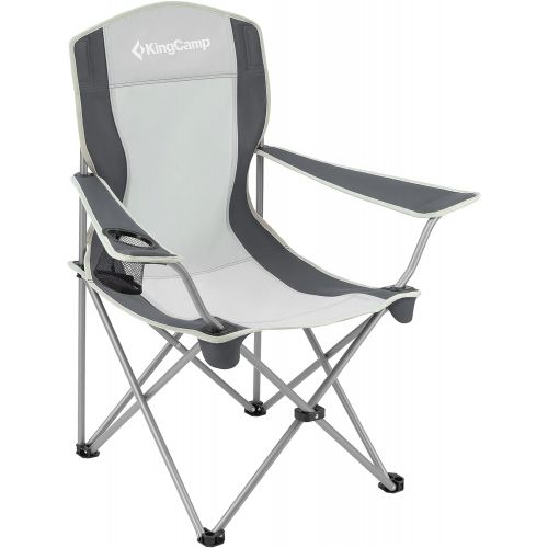  KingCamp Camping Chair Folding Lightweight Padded Quad Rod Portable Chair with Mesh Cup Holder for Outdoor, Hiking, Fishing, Picnic, with Carry Bag