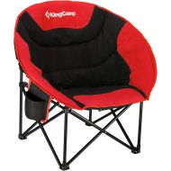 KingCamp Moon Saucer Camping Chair Padded Folding Chair Portable Heavy Duty Sofa Chair Supports 300lbs with Cup Holder and Carry Bag for Lawn Patio Sports