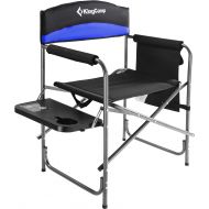 KingCamp Heavy Duty Camping Directors Chair, Folding Portable Camping Chair with Side Table Storage Pockets for Outdoor Tailgating Sports Backpacking Fishing Lawn Beach Trip Picnic