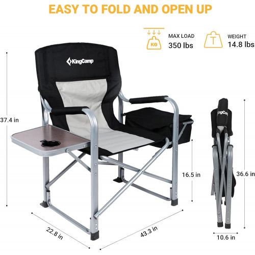  KingCamp KC3977_Black/MediumGrey Camping Chair, One Size