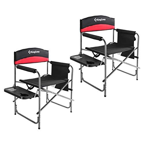  KingCamp Heavy Duty Camping Directors Chair Folding Oversized Portable Camping Chair with Side Table for Outdoor Tailgating Sports Backpacking Fishing Beach Trip Picnic Lawn
