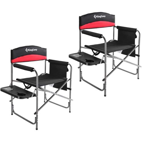  KingCamp Heavy Duty Camping Directors Chair Folding Oversized Portable Camping Chair with Side Table for Outdoor Tailgating Sports Backpacking Fishing Beach Trip Picnic Lawn