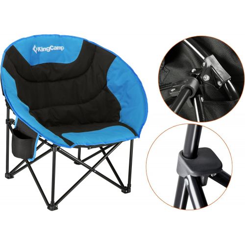  KingCamp Oversized Moon Camping Chair for Adult Saucer Round Outdoor Folding Chair for Outside Picnic Sunset Beach Travel Festival Support Up to 330lbs