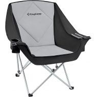 KingCamp Oversized Folding Sofa Camping Chair, Black/MediumGrey