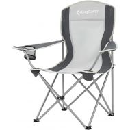 KingCamp Folding Chair for Camping, Portable Lightweight Camp Chair, Outdoor Lawn Picnic Quad Chair with Arm Rest Cup Holder and Carry Bag
