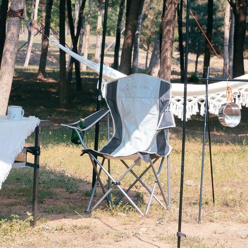  KingCamp Folding Chair for Camping, Portable Lightweight Camp Chair, Outdoor Lawn Picnic Quad Chair with Arm Rest Cup Holder and Carry Bag