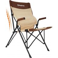 KingCamp Lumbar Support Folding Camping Chair,Hard Arm Lawn Chair, Portable High Back Seat Camp Chairs with Pocket for Outdoor BBQ Picnic Hiking Fishing Travel Sport Events Soccer