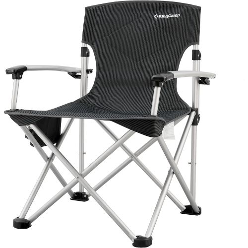  KingCamp Outdoor Camping Folding Chair Lightweight Aluminum Alloy Frame Oversized Padded Lawn Chairs Heavy Duty Camping Chairs with Cup Holder Supports 300 lbs