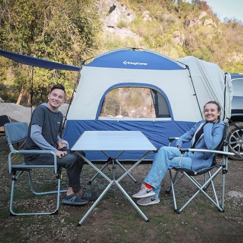  KingCamp Outdoor Camping Folding Chair Lightweight Aluminum Alloy Frame Oversized Padded Lawn Chairs Heavy Duty Camping Chairs with Cup Holder Supports 300 lbs