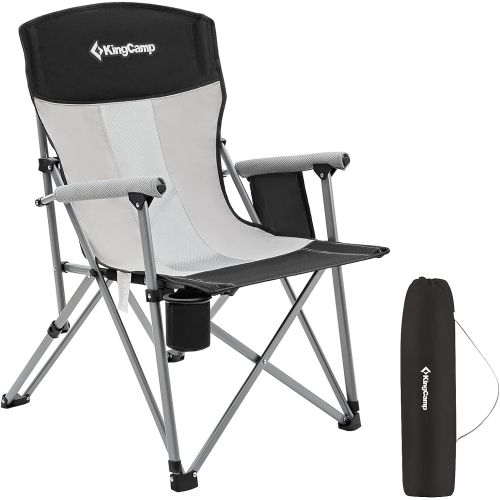  KingCamp Folding Camping Chair Lightweight Portable Compact Outdoor Chairs for Adults with Cup Holder Side Pocket Mesh Back for Travel Backpacking Patio Lawn Hiking Festival Sports