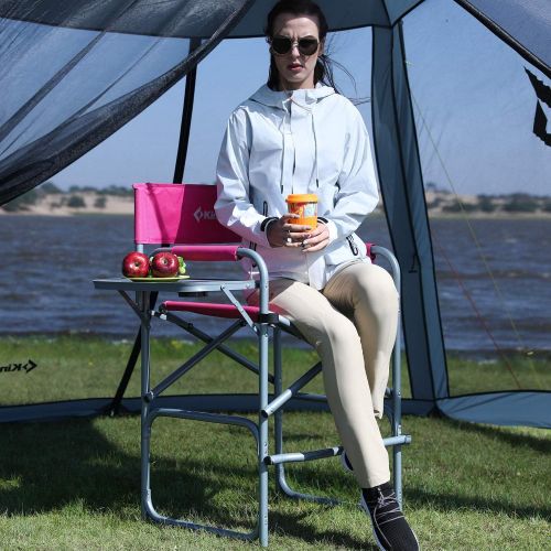  KingCamp Heavy Duty Camping Directors Chair Folding Oversized Portable Camping Chair with Side Table for Outdoor Tailgating Sports Backpacking Fishing Beach Trip Picnic Lawn