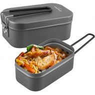 KingCamp Mess Tin Camping Bento Box Portable Military Mess Kit Aluminum Camping Cookware Lightweight Lunch Container Windproof Open Fire Cooking Equipment