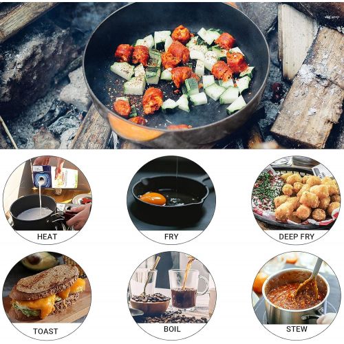  KingCamp Camping Cookware Mess Kit 17/25 pcs Open Fire Cookware Backpacking Cooking Mess Kit Cooking Equipment Lightweight Pots and Pans Set for Camping Hiking Picnic