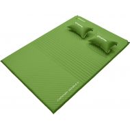 KingCamp Self Inflating Sleeping Pad for Camping Double Sleeping Mat with 2 Travel Pillows Foam Camping Pad as Car Mattress for Hiking Backpacking Tent Car