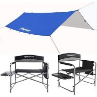 KingCamp Heavy Duty Camping Folding Director Chair + KingCamp Rain Fly Tarp-Lightweight, Portable Tent Tarp