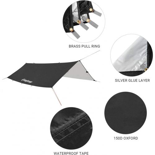  KingCamp Camping Tarp UPF50+ Lightweight Tent Tarp Hammock Shade for Camping Trips, Fishing, or Picnics Portable Waterproof