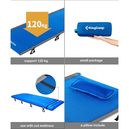  KingCamp Cots Ultralight Sleeping Cots Oversized Folding Camping Cots for Adults Extra Wide Sleeping Cots for Adults Portable Cot for Outdoors Travel Backpack Cot Foldable Camping