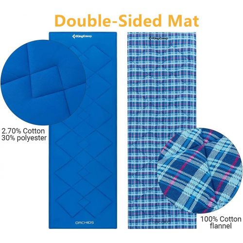  KingCamp Camping Sleeping Cot Pad Cotton Mat Ultralight Soft 1 ” Thick Sleeping Mat Perfect for Camp Cot Bed Indoor or Outdoor