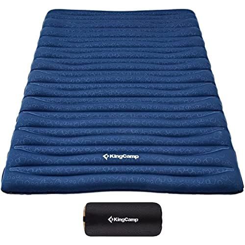  KingCamp Sleeping Pad, Inflatable Extra Thick Sleeping Pads, Folding Compact Lightweight Comfortable Waterproof Air Mattress Mat for Camping Tent Backpacking Travel Cot Outdoors Hi