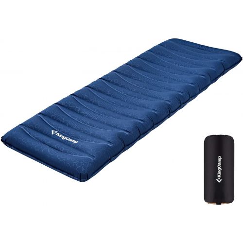  KingCamp Deluxe Inflatable Sleeping Pad for Camping, Luxury Ultra-Comfortable Air Mattress Lightweight Mat for Backpacking, Car Camping Hiking, Tent, Cot and Travel, Single and Dou