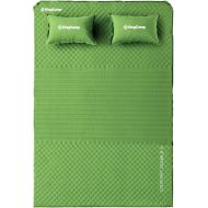 KingCamp Sleeping Pad for Camping Double, Self Inflating Twin Size Mat, Triple Zone Lightweight Camping Mattress with Pillow, Compact for Hiking, Car trip, Tent, Cot, Outdoor and I