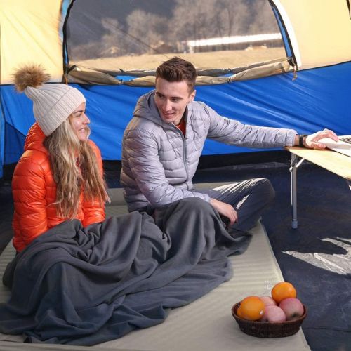  KingCamp Outdoors Air Pad Self Inflating Mattress Camping Foam Pad Queen Size Portable Air Backpacking with Pillow for Indoors Tent Hiking,Beige