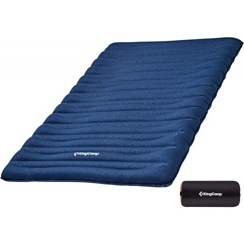  KingCamp Deluxe Inflatable Sleeping Pad for Camping, Luxury Ultra-Comfortable Air Mattress Lightweight Mat for Backpacking, Car Camping Hiking, Tent, Cot and Travel, Single and Dou