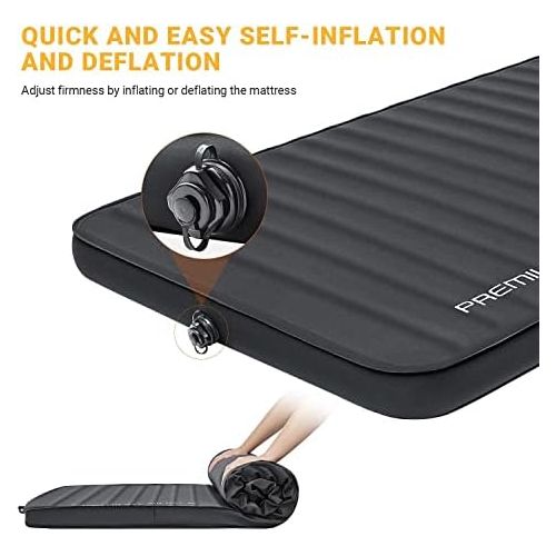  KingCamp Luxury 3D Insulated 3 Inch Wide Self Inflating Sleeping Pad R Value 9.5, Extra Large XL Foam Camping Air Mattress for Car Camping, Tent, Travel, Black